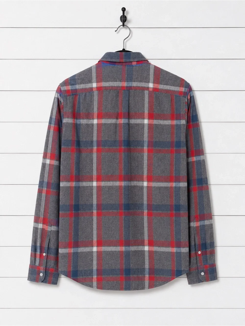 Banana Republic Gray Red Blue Plaid Button-Down Shirt